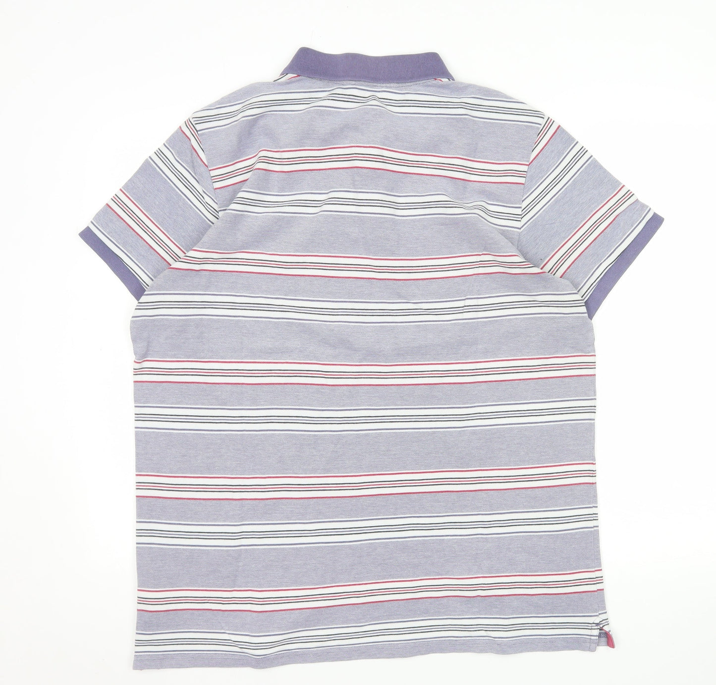 Ben Sherman Mens Grey Striped 2XL Cotton Polo Shirt