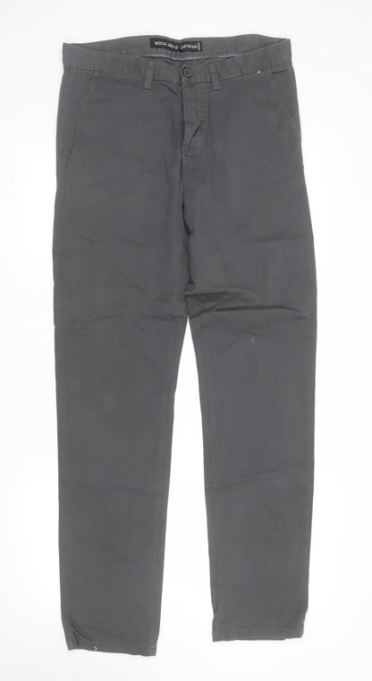 Denim Co Men's Grey Slim Fit Stretch Chino Trousers W32 L34