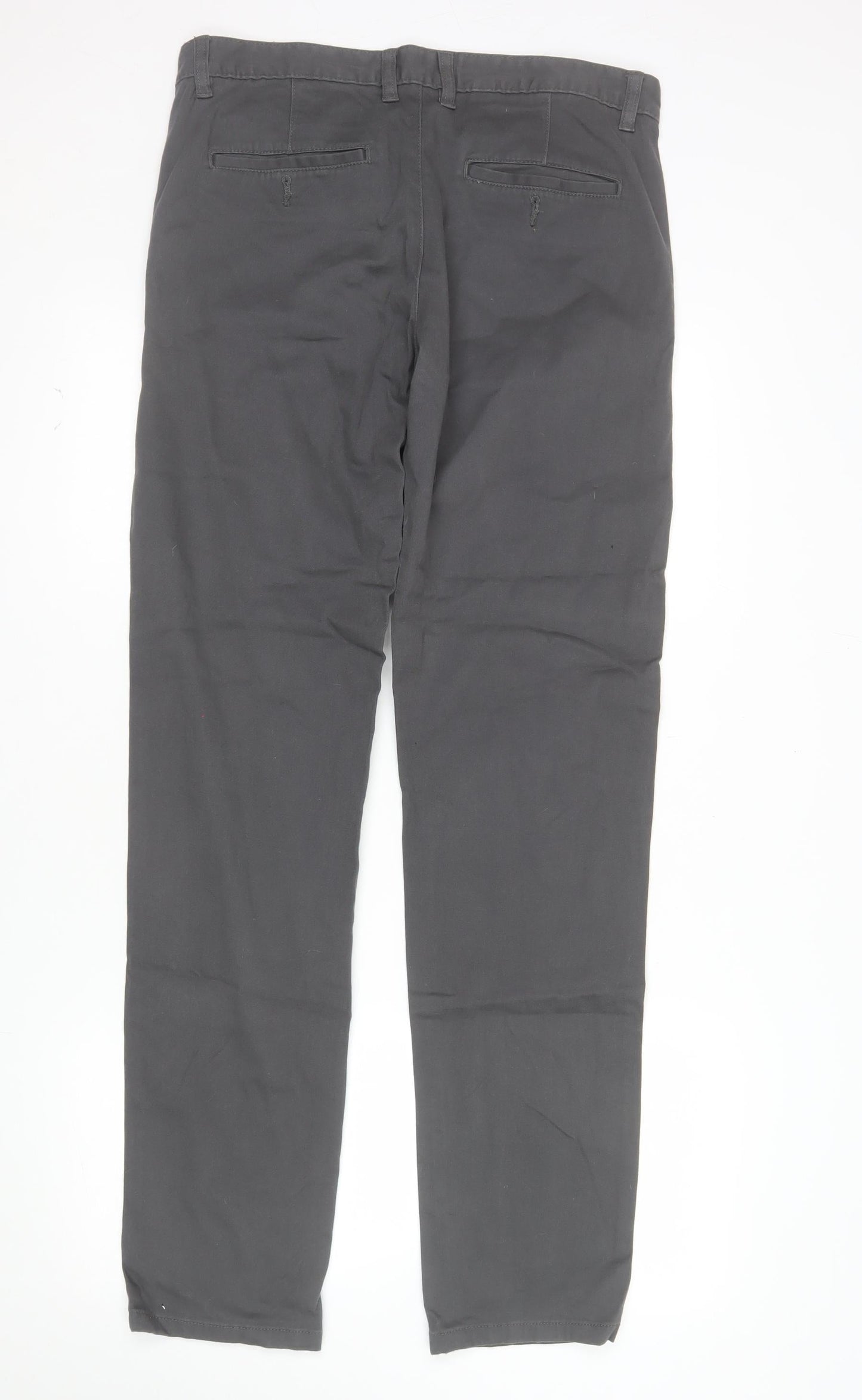 Denim Co Men's Grey Slim Fit Stretch Chino Trousers W32 L34