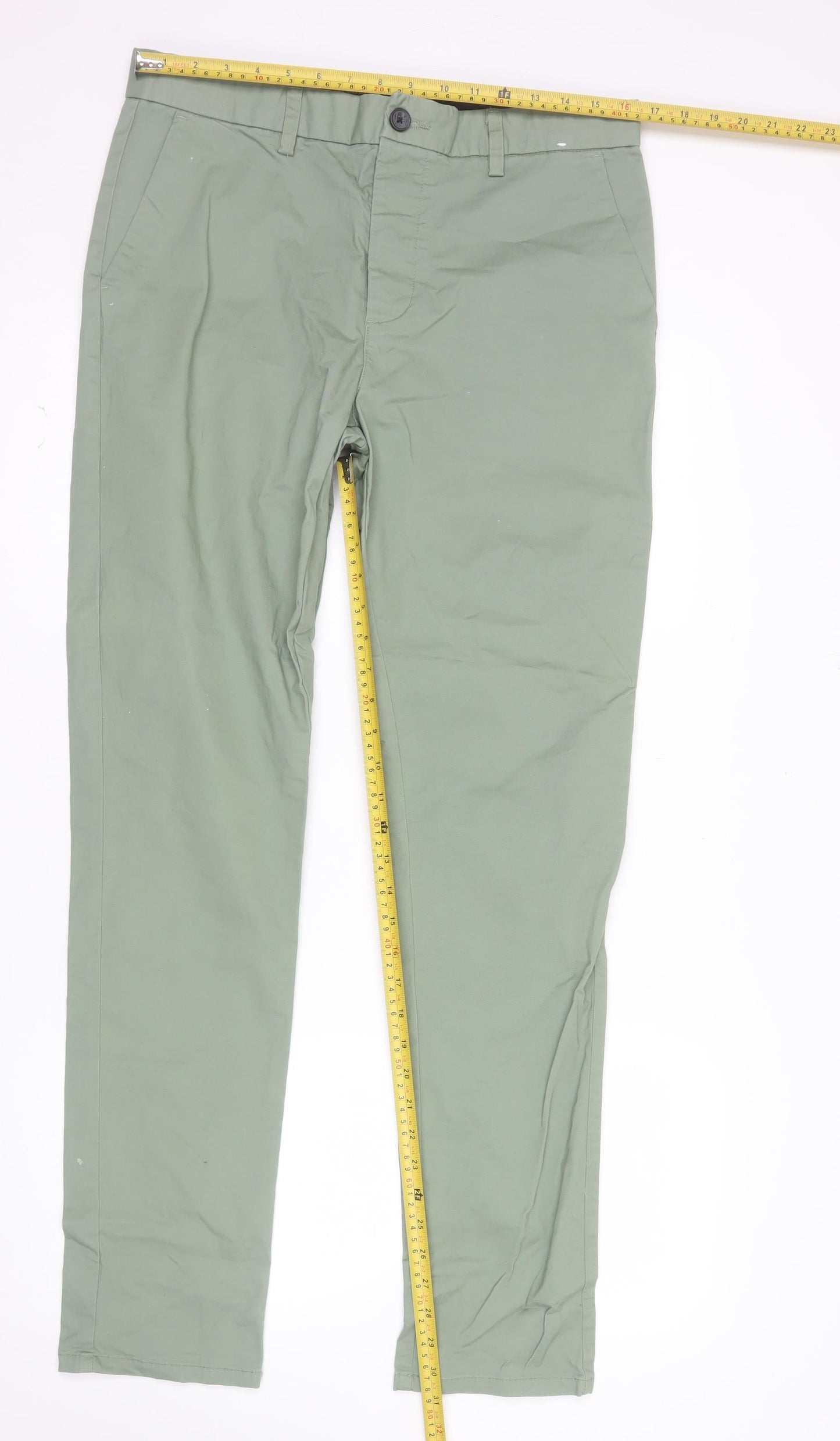 Denim Co Men's Green Slim Fit Chino Trousers W34 L34