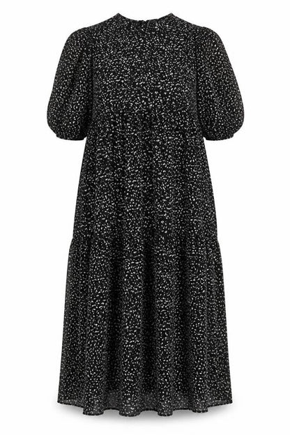 Brave Soul Women’s Black Floral A-Line Knee Length Dress Size L