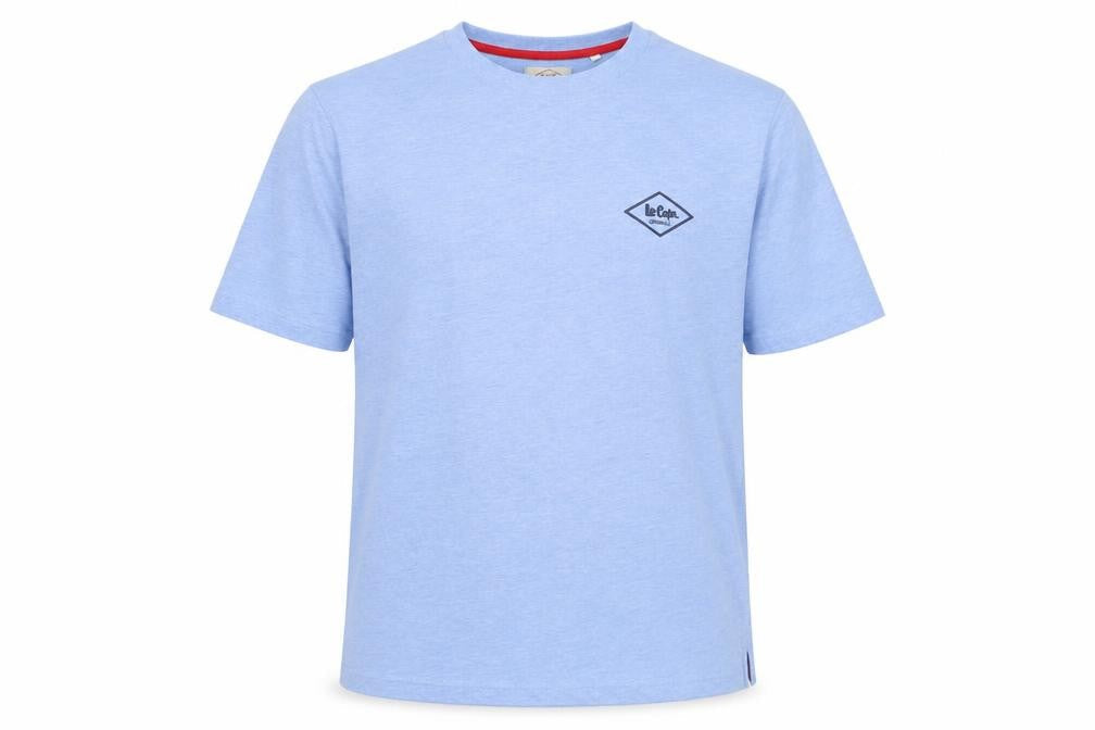 Lee Cooper Men's Blue XL Crew Neck Short Sleeve Cotton T-Shirt