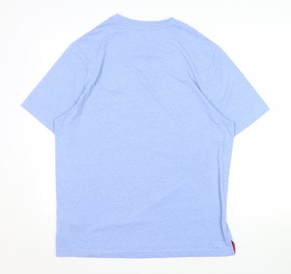Lee Cooper Men's Blue XL Crew Neck Short Sleeve Cotton T-Shirt