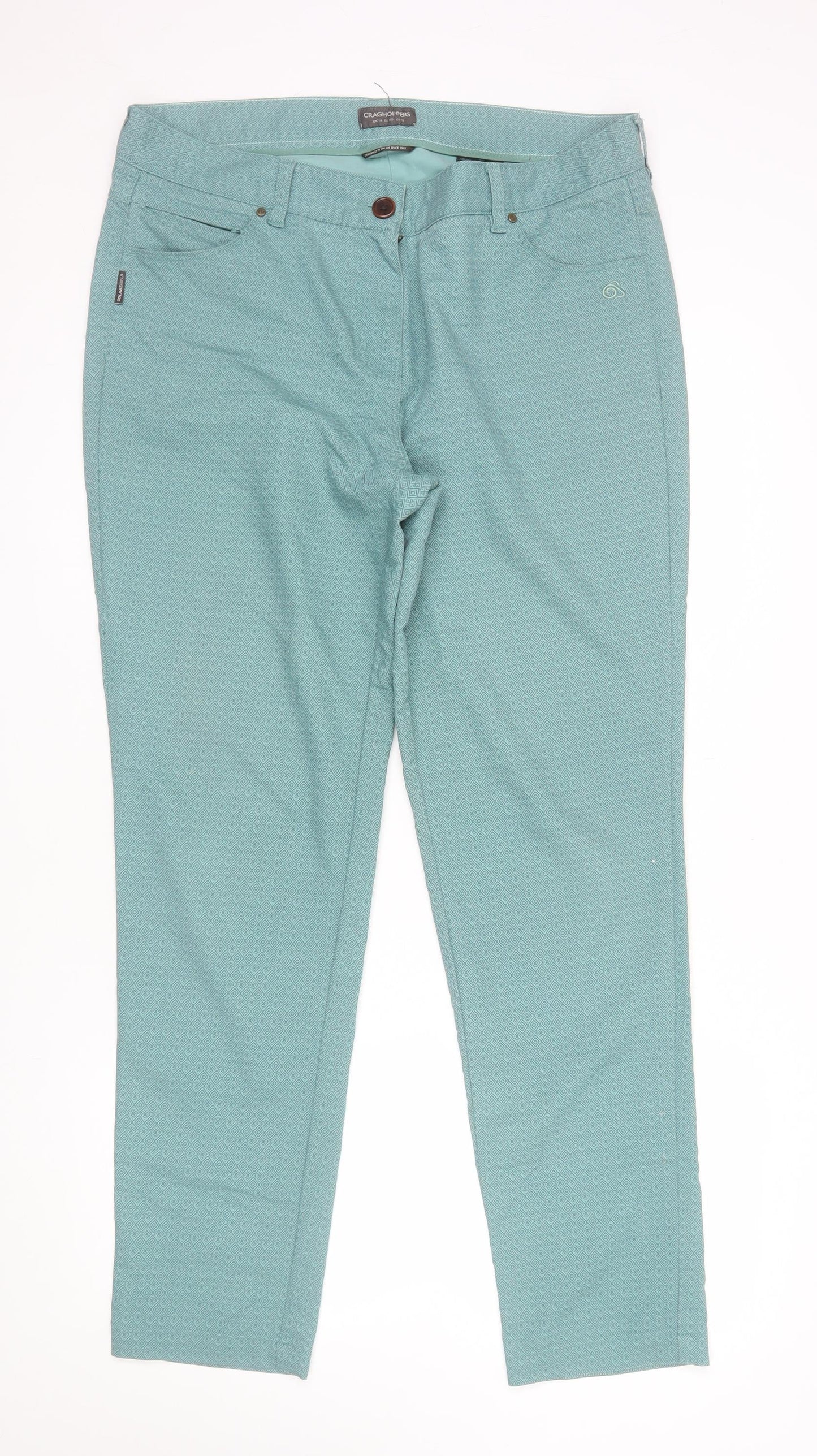 Craghoppers Women's Green Stretch Chino Trousers Size 14