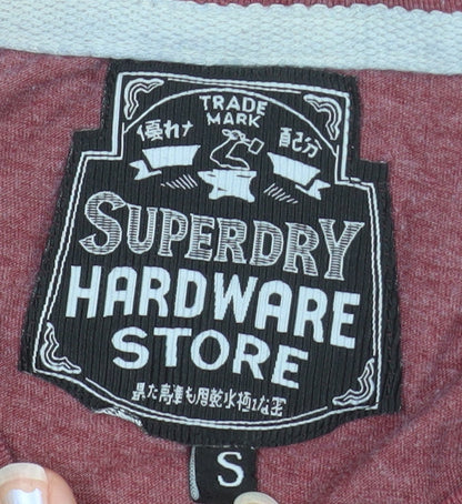 Superdry Women Red Short Sleeve Graphic T-Shirt Size S