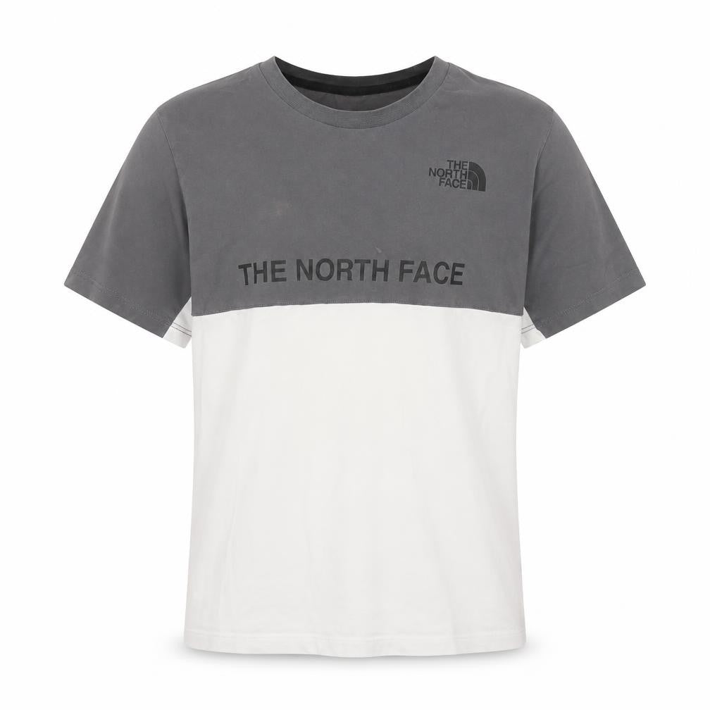 The North Face Boys Grey and White Colourblock XL T-Shirt Short Sleeve Casual