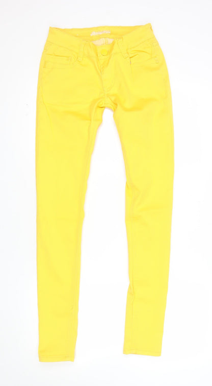 Hello Miss Womens Yellow Skinny Jeans S Slim Fit Stretch Denim
