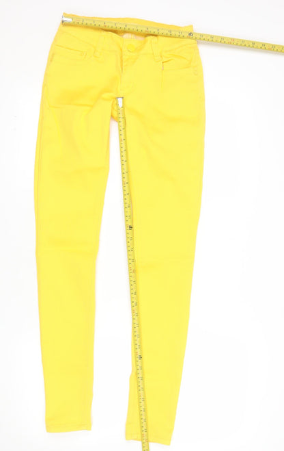 Hello Miss Womens Yellow Skinny Jeans S Slim Fit Stretch Denim