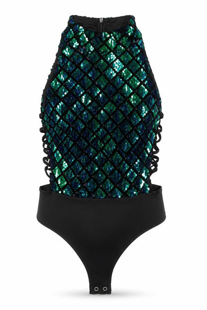 PRETTYLITTLETHING Womens Black One Shoulder Sequin Camisole Top Size 8