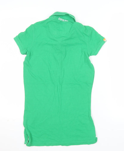 Superdry Women's Green Slim Fit Polo Shirt Size S