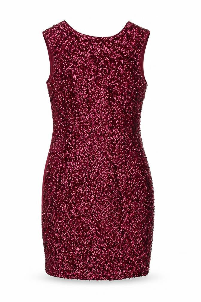 New Look Women Red Sequin Bodycon Sleeveless Dress Size 10