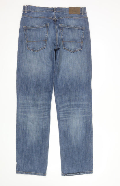 George Men Blue Straight Denim Jeans 34W 33L Regular Fit