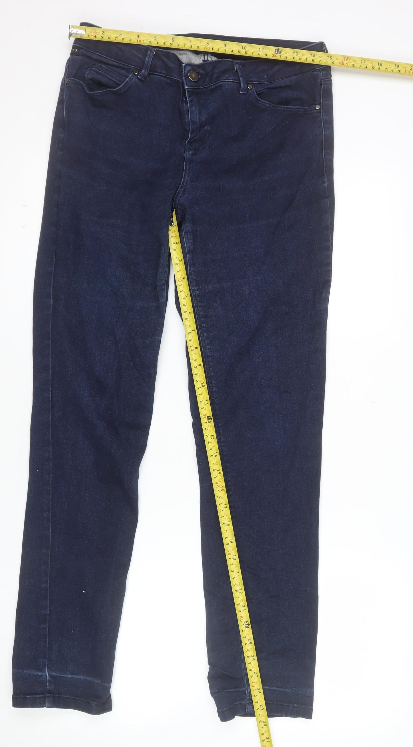 BLUE 73 Women's Blue Skinny Jeans Size 14 Regular Stretch Denim