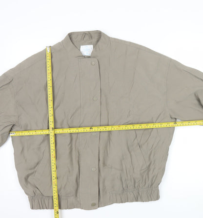 Primark Men Beige Bomber Jacket S Lightweight Polyester Casual