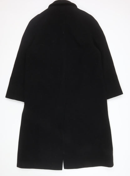 Marks and Spencer Women's Black Wool Overcoat Size 12 Long