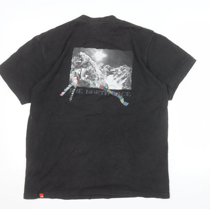 The North Face Men's Black Cotton Graphic Mountain T-Shirt Size S