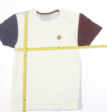 Billabong Mens Beige Colourblock Slim Fit Cotton T-Shirt Size M