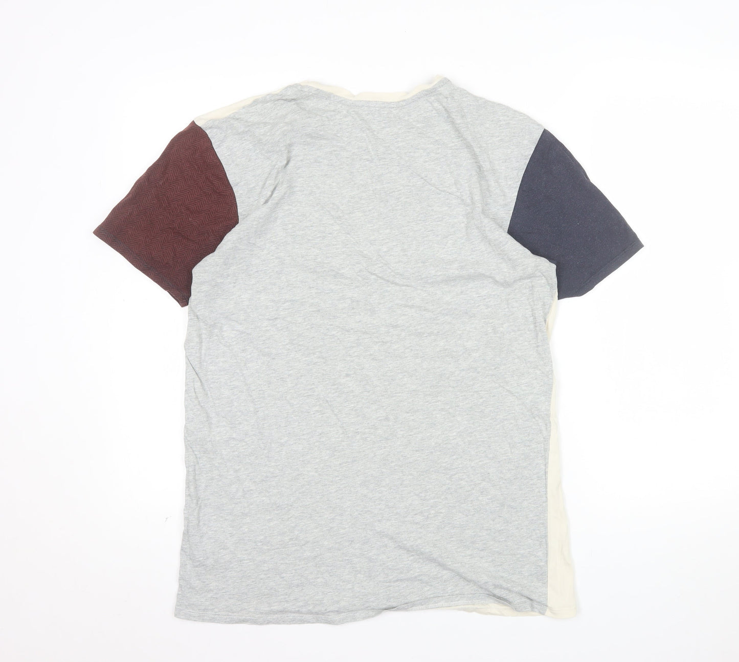 Billabong Mens Beige Colourblock Slim Fit Cotton T-Shirt Size M