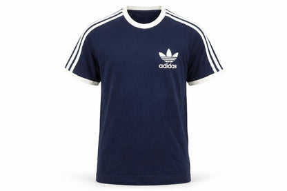Front view of Adidas Men's Navy Blue Short Sleeve Crew Neck Cotton T-Shirt M