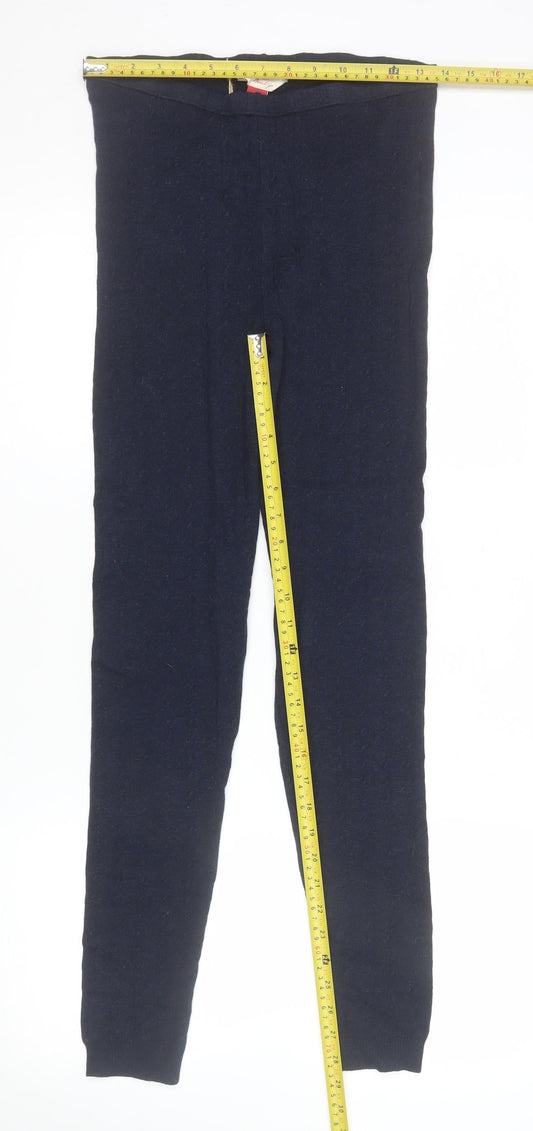 Falmer Heritage Women Blue Knit Cotton Stretch Leggings Size 12