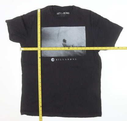 Billabong Men’s Black Cotton Graphic Surf T-Shirt Size M Regular Fit