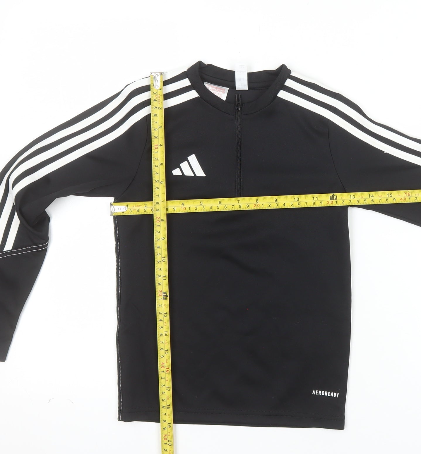 adidas Boys Black 7-8 Years Long Sleeve 1/4 Zip AEROREADY Training Top