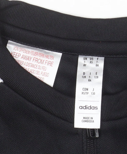 adidas Boys Black 7-8 Years Long Sleeve 1/4 Zip AEROREADY Training Top