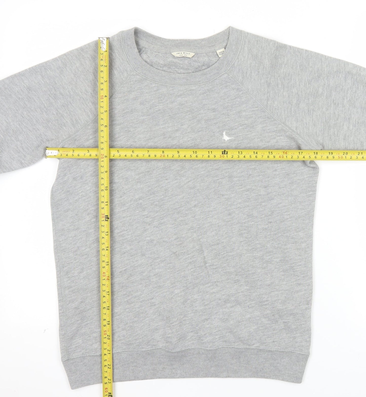 Jack Wills Women Grey Cotton Crew Neck Pullover Sweatshirt UK 10