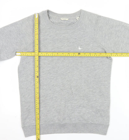 Jack Wills Women Grey Cotton Crew Neck Pullover Sweatshirt UK 10