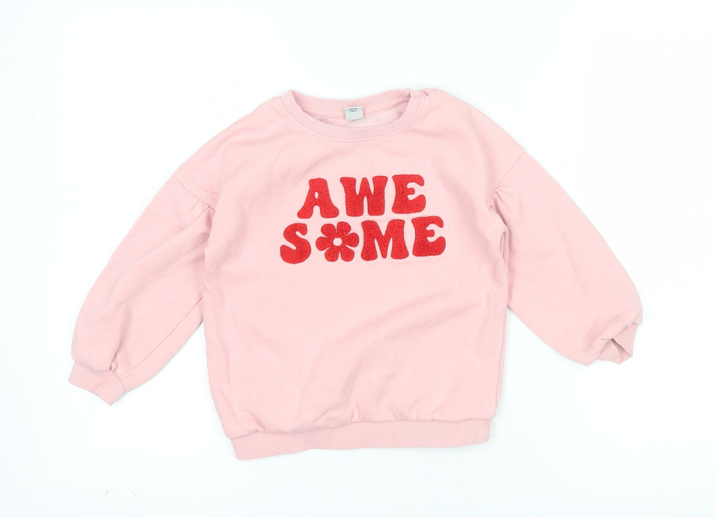 Tu Kids Girls Pink Awesome Fleece Sweatshirt 6 Years Long Sleeve Pullover