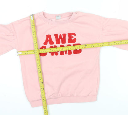 Tu Kids Girls Pink Awesome Fleece Sweatshirt 6 Years Long Sleeve Pullover