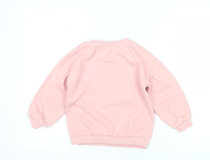 Tu Kids Girls Pink Awesome Fleece Sweatshirt 6 Years Long Sleeve Pullover