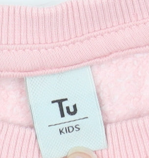 Tu Kids Girls Pink Awesome Fleece Sweatshirt 6 Years Long Sleeve Pullover
