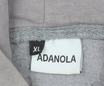 Adanola Womens Grey Pullover Hoodie XL Relaxed Fit Casual