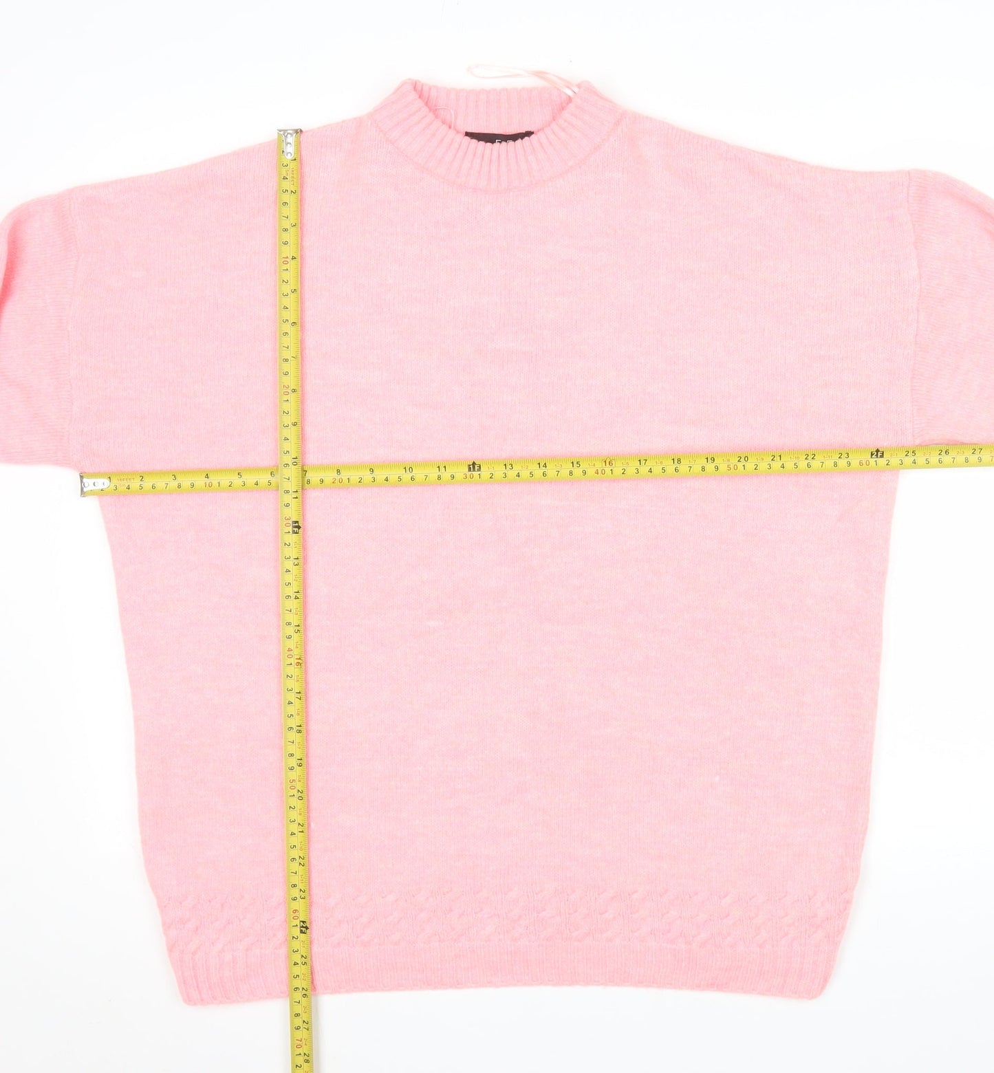 F&F Women's Pink Mock Neck Long Sleeve Pullover Jumper Size M