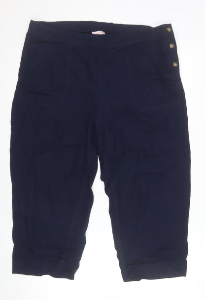 Charlotte West Women’s Blue Linen Blend Size 16 Capri Trousers
