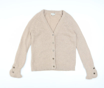 JD Williams Women’s Beige Wool Blend V-Neck Chunky Knit Cardigan Size 8