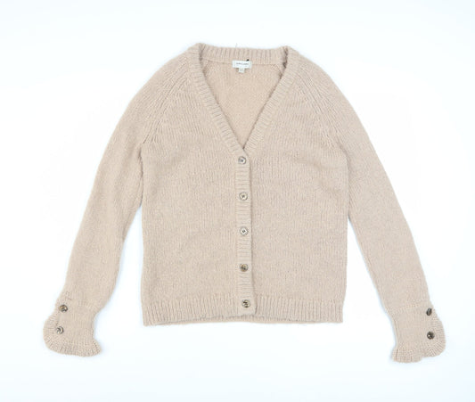 JD Williams Women’s Beige Wool Blend V-Neck Chunky Knit Cardigan Size 8