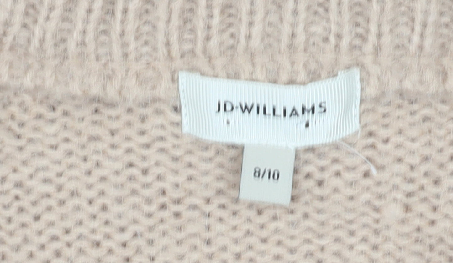 JD Williams Women’s Beige Wool Blend V-Neck Chunky Knit Cardigan Size 8
