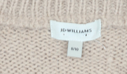 JD Williams Women’s Beige Wool Blend V-Neck Chunky Knit Cardigan Size 8