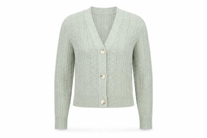 Marks & Spencer Women's Green Cable Knit Cardigan XS