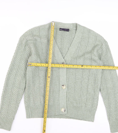 Marks and Spencer Women's Green Cable Knit Cardigan XS