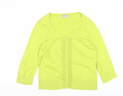 Wallis Women’s Green Cotton Blend 3/4 Sleeve Cardigan Size 14