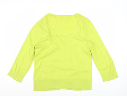 Wallis Women’s Green Cotton Blend 3/4 Sleeve Cardigan Size 14