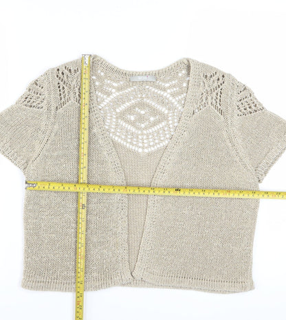 Marks and Spencer Women’s Beige Crochet Open-Knit Cardigan Size 14