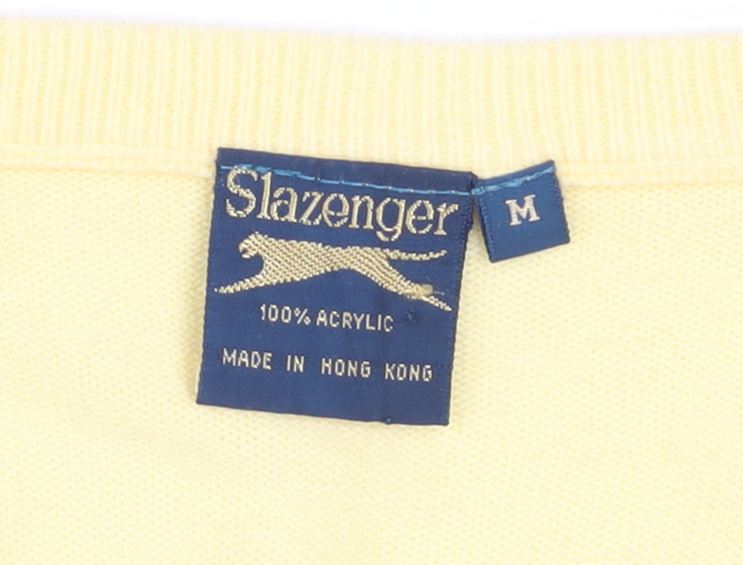 Slazenger Men’s Yellow Cable-Knit Acrylic Golf Sweater Vest M