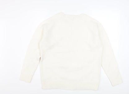 Dorothy Perkins Women’s Ivory Heart Knit Pullover Jumper UK 10