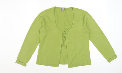 TU Women’s Green Long Sleeve Tie Front Cardigan Size 14