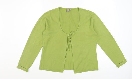 TU Women’s Green Long Sleeve Tie Front Cardigan Size 14