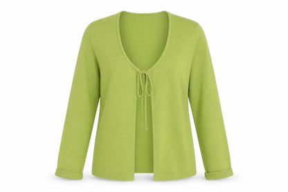 TU Women’s Green Long Sleeve Tie Front Cardigan Size 14